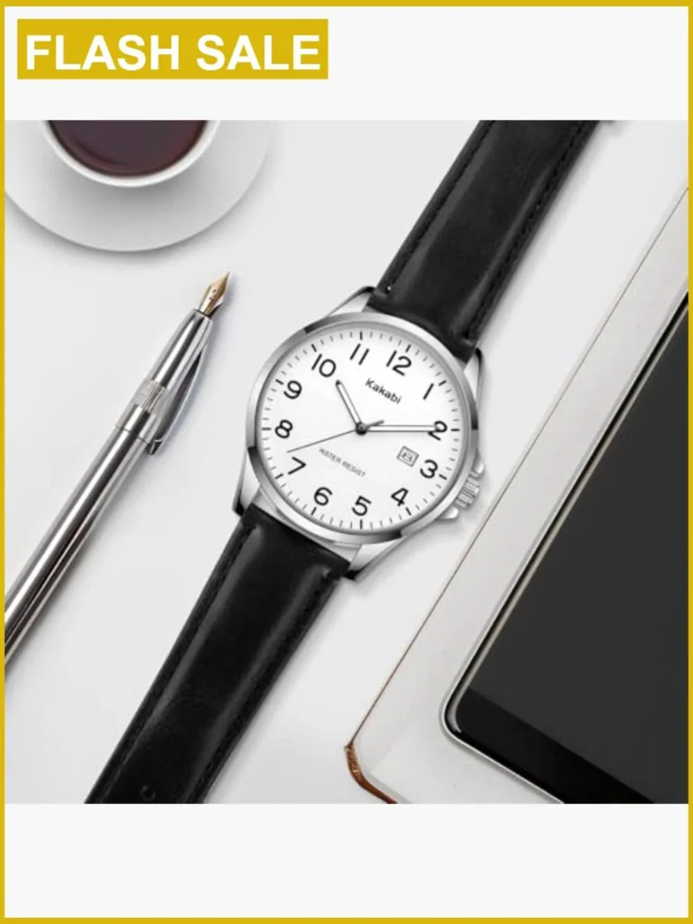 Waterproof Quartz Analog Wrist Watch Leather Strap Minimalist